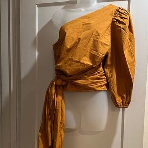 One-Shoulder Mustard Shirt